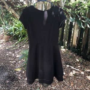 NWOT AQUA BLack Dress w/ Leather Accents
